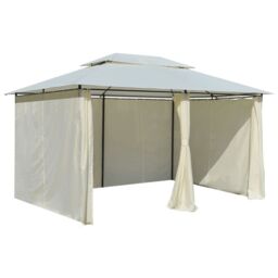 Berkfield Home Garden Marquee with Curtains 4x3 m White - thumbnail 5