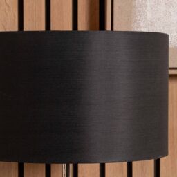 Ruma Black Silk Lined Cylinder Shade for Table Lamps - Size: 16 inches - thumbnail 2