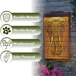 Marco Paul Solar LED Wall Panel - Elephant in Bronze - Size: 50 cm - thumbnail 5