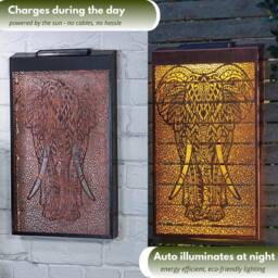 Marco Paul Solar LED Wall Panel - Elephant in Bronze - Size: 50 cm - thumbnail 6