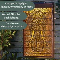Marco Paul Solar LED Wall Panel - Elephant in Bronze - Size: 50 cm - thumbnail 4