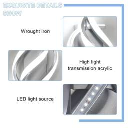 Pheashine Silver LED Wall Light, 22W 6500K Cool White, Modern Twisted Indoor - thumbnail 4
