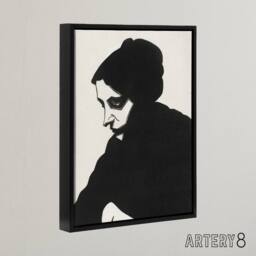 "Artery8 Stylised Portrait of a Woman De Mesquita Framed Canvas Wall Art Print in Black - Size: W18"" x H24""" - thumbnail 2