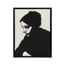 "Artery8 Stylised Portrait of a Woman De Mesquita Framed Canvas Wall Art Print in Black - Size: W18"" x H24""" - thumbnail 1