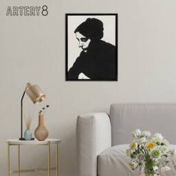 "Artery8 Stylised Portrait of a Woman De Mesquita Framed Canvas Wall Art Print in Black - Size: W18"" x H24""" - thumbnail 3