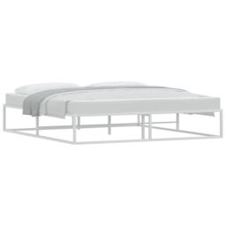Berkfield Home Bed Frame without Mattress White 180x200 cm Super King Metal - thumbnail 3