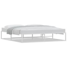 Berkfield Home Bed Frame without Mattress White 180x200 cm Super King Metal - thumbnail 2