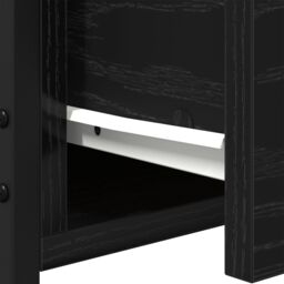 Berkfield Home Bedside Cabinet Black Oak 34x36x50 cm Engineered Wood & Steel - Size: 34 x 36 x 50 cm - thumbnail 8