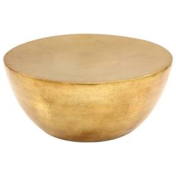 Berkfield Home Coffee Table Hammered Aluminium 70x30 cm Brass in Gold - thumbnail 2