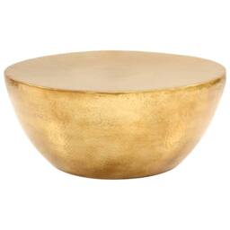 Berkfield Home Coffee Table Hammered Aluminium 70x30 cm Brass in Gold