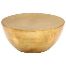 Berkfield Home Coffee Table Hammered Aluminium 70x30 cm Brass in Gold - thumbnail 3