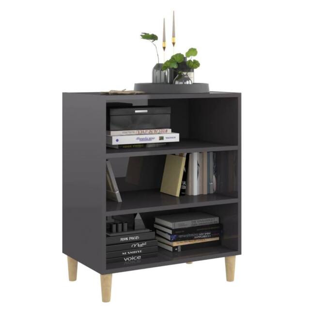 Berkfield Home Sideboard High Gloss Grey 57x35x70 cm Engineered Wood - Size: 57 x 35 x 70 cm - image 1