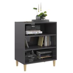 Berkfield Home Sideboard High Gloss Grey 57x35x70 cm Engineered Wood - Size: 57 x 35 x 70 cm