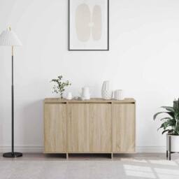 Berkfield Home Sonoma Oak Sideboard Sonoma oak Engineered wood 120 x 41 x 75 cm in Beige - thumbnail 4