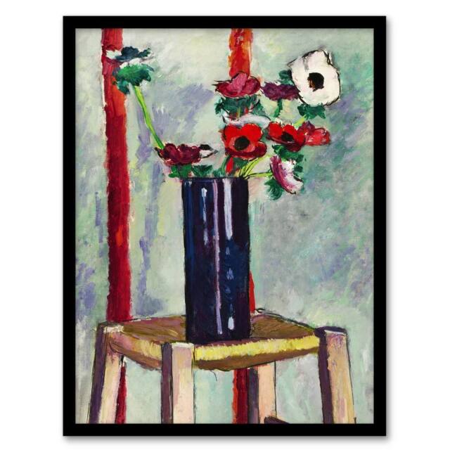 Artery8 Anemones Vase Still Life Henry Lyman Sayen Framed Wall Art Print - Size: A4 - image 1
