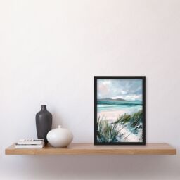 "Artery8 Path to Luskentyre Beach Isle of Harris Scotland Framed Art Print in Blue - Size: W12"" x H16""" - thumbnail 4
