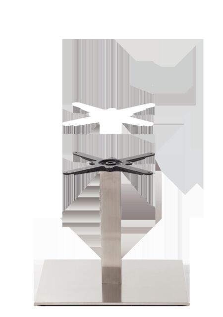 netfurniture Rectangular Stainless Steel Table Base - Single Coffee Height - 480Mm in Silver