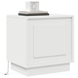 Berkfield Home Bedside Cabinets with LED Lights 2 pcs White 44x34, 5x45 cm - thumbnail 3