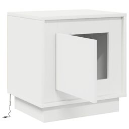 Berkfield Home Bedside Cabinets with LED Lights 2 pcs White 44x34, 5x45 cm - thumbnail 6