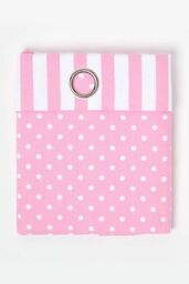 Homescapes Polka Dots Pink Ready Made Eyelet Curtain Pair - Size: 140 cm width x 229 cm drop - thumbnail 3