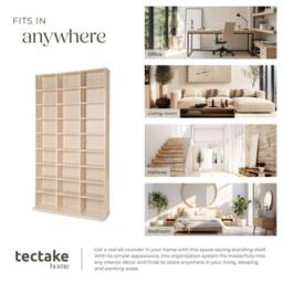tectake Cd Shelf Unit Christel - 27 Compartments For Up To 1080 Cds in Brown - thumbnail 5