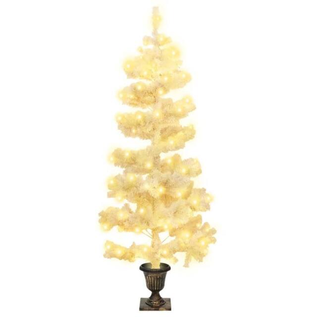 Berkfield Home Swirl Pre-lit Christmas Tree with Pot White 120 cm PVC - image 1