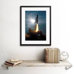 "Artery8 NASA Space Science Shuttle Discovery Launch 1994 Framed Wall Art Print in Blue - Size: W12"" x H16""" - thumbnail 2