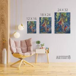 "Artery8 Huntsman With Two Dogs Arnold Weisz Kubincan Canvas Wall Art in Blue - Size: W18"" x H24""" - thumbnail 4