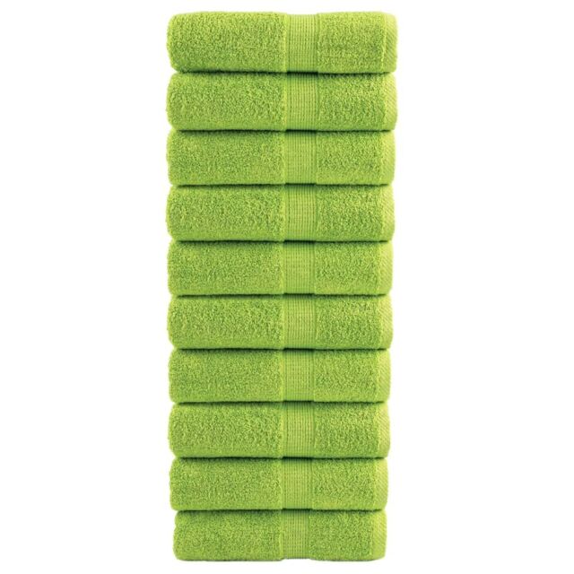 Berkfield Home Premium Guest Towels SOLUND 10 pcs Apple Green 30x50 cm 600 gsm - image 1