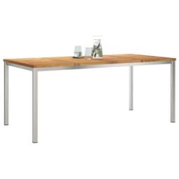 Berkfield Home Outdoor Dining Table 180x90x75 cm Solid Wood Teak in Brown - Size: 180 x 90 x 75 cm - thumbnail 1