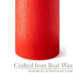 Christow Flameless LED Candles Flickering Flame Real Wax Cream Or Red Set Of 3 - thumbnail 5
