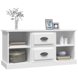 Berkfield Home TV Cabinet White 99.5x35.5x48 cm Engineered Wood - thumbnail 4