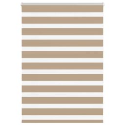 Berkfield Home Zebra Blind Sand Brown 105x150 cm Fabric Width 100.9 cm Polyester - thumbnail 1