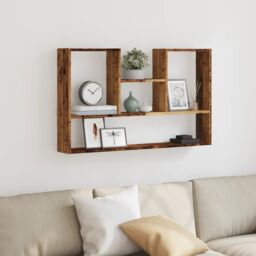 Berkfield Home Wall Shelf Old Wood 99x15x60 cm Engineered Wood in Brown - Size: 99 x 15 x 60 cm - thumbnail 3