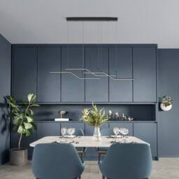 NIVOR 3 LED Wave Chandeliers Ceiling Light 150cm Adjustable Pendant Light in Black - thumbnail 5