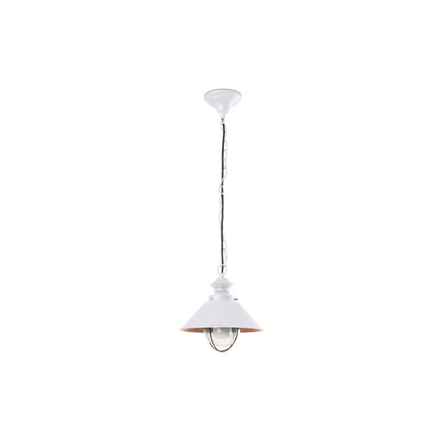 Netlighting Ntica 1 Light Small Outdoor Ceiling Pendant Light White Copper E27 - image 1