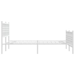 Berkfield Home Metal Bed Frame without Mattress with Footboard White 140x190cm - Size: 140x190 cm - thumbnail 5