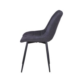 MCC Direct Set of 2 Suede Effect Dining Chairs Accent Chair - Alba in Charcoal - thumbnail 4