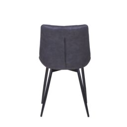 MCC Direct Set of 2 Suede Effect Dining Chairs Accent Chair - Alba in Charcoal - thumbnail 5