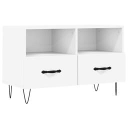 Berkfield Home TV Cabinet White 80x36x50 cm Engineered Wood - Size: 80 x 36 x 50 cm - thumbnail 3