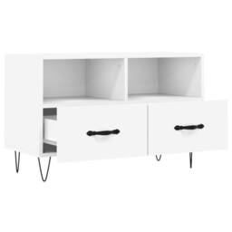 Berkfield Home TV Cabinet White 80x36x50 cm Engineered Wood - Size: 80 x 36 x 50 cm - thumbnail 6