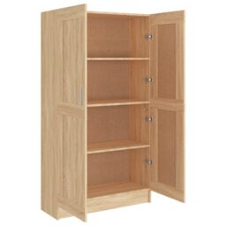 Berkfield Home Book Cabinet Sonoma Oak 82.5x30.5x150 cm Engineered Wood in Brown - thumbnail 6