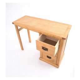 Cabinet Bits Lucca 3 Drawer Desk - Dressing Table Brass Drop Handle in Light Brown - thumbnail 4