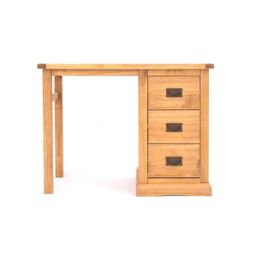 Cabinet Bits Lucca 3 Drawer Desk - Dressing Table Brass Drop Handle in Light Brown - thumbnail 1