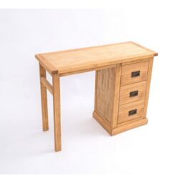 Cabinet Bits Lucca 3 Drawer Desk - Dressing Table Brass Drop Handle in Light Brown - thumbnail 3