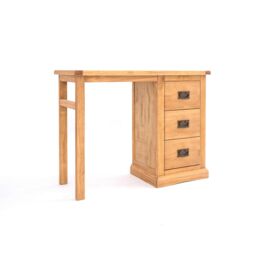 Cabinet Bits Lucca 3 Drawer Desk - Dressing Table Brass Drop Handle in Light Brown - thumbnail 2