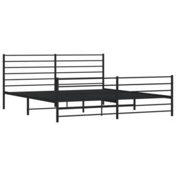 Berkfield Home Metal Bed Frame with Headboard & Footboard Black 200x200 cm - thumbnail 3