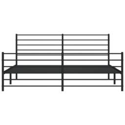 Berkfield Home Metal Bed Frame with Headboard & Footboard Black 200x200 cm - thumbnail 6