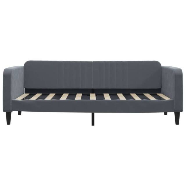 Berkfield Home Modern Day Bed Dark Grey 90x190 cm Velvet - image 1