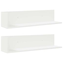 Berkfield Home Wall Shelves 2 pcs White 75x16.5x16.5 cm Engineered Wood - thumbnail 2